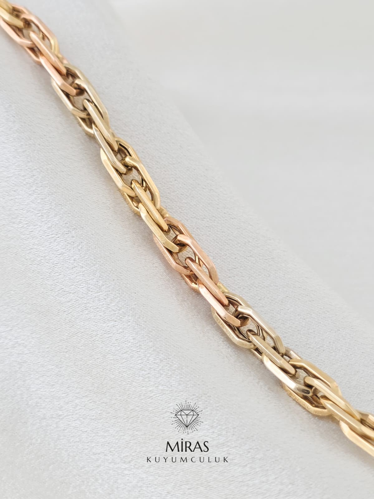 14 Ayar Altın - Üç Renkli Bileklik 14BLK805