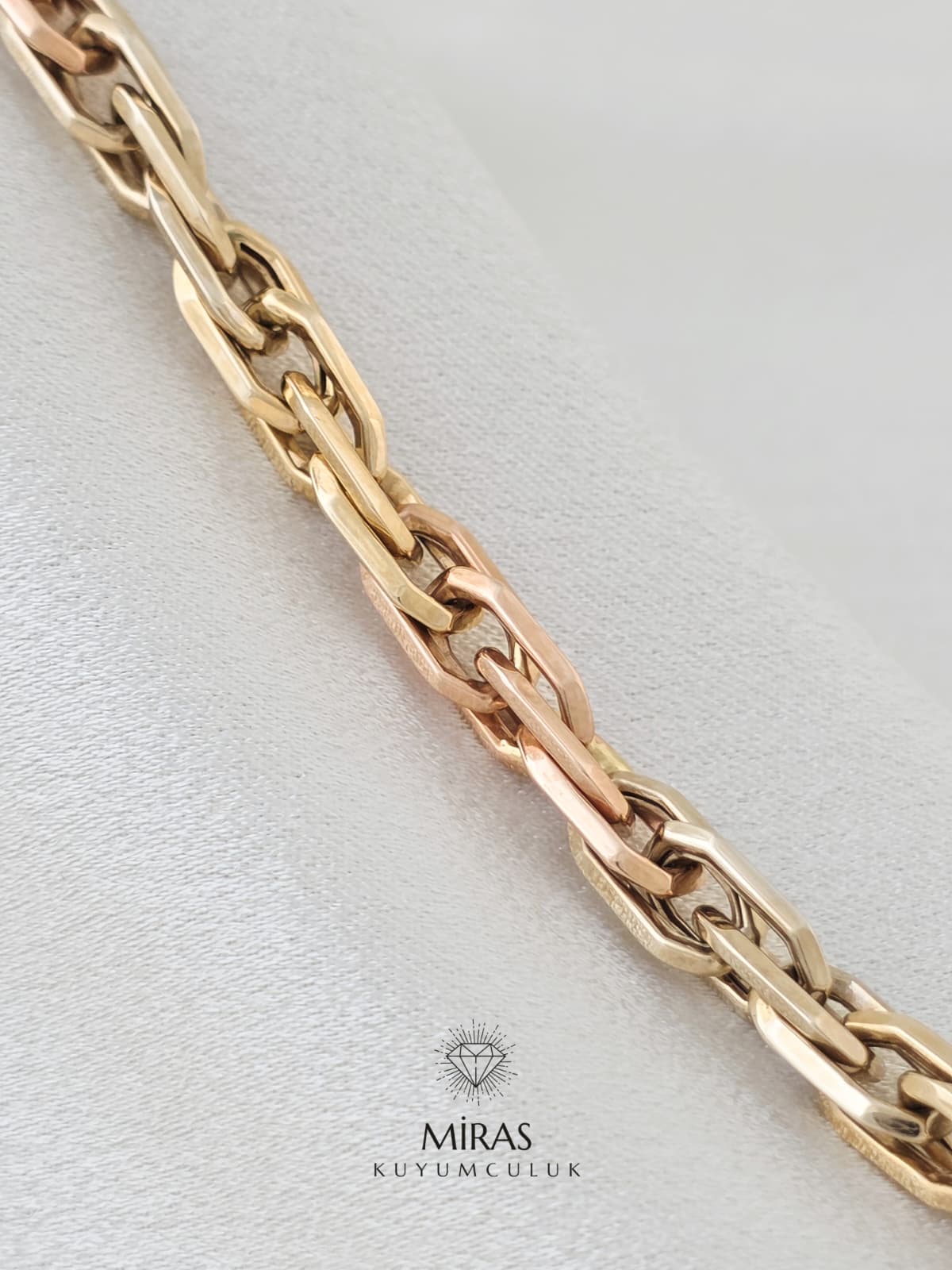 14 Ayar Altın - Üç Renkli Bileklik 14BLK805