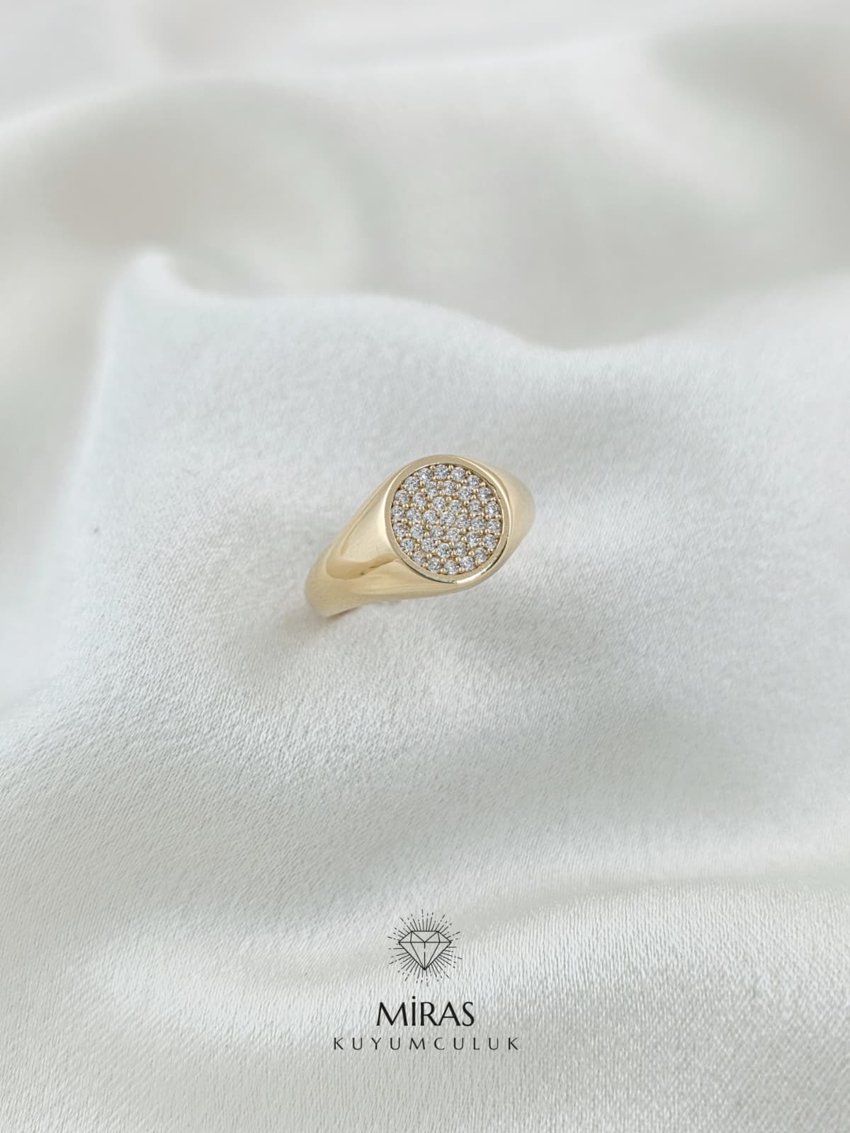 14 Ayar Altın - Taşlı Spor Yüzük 14YZK776