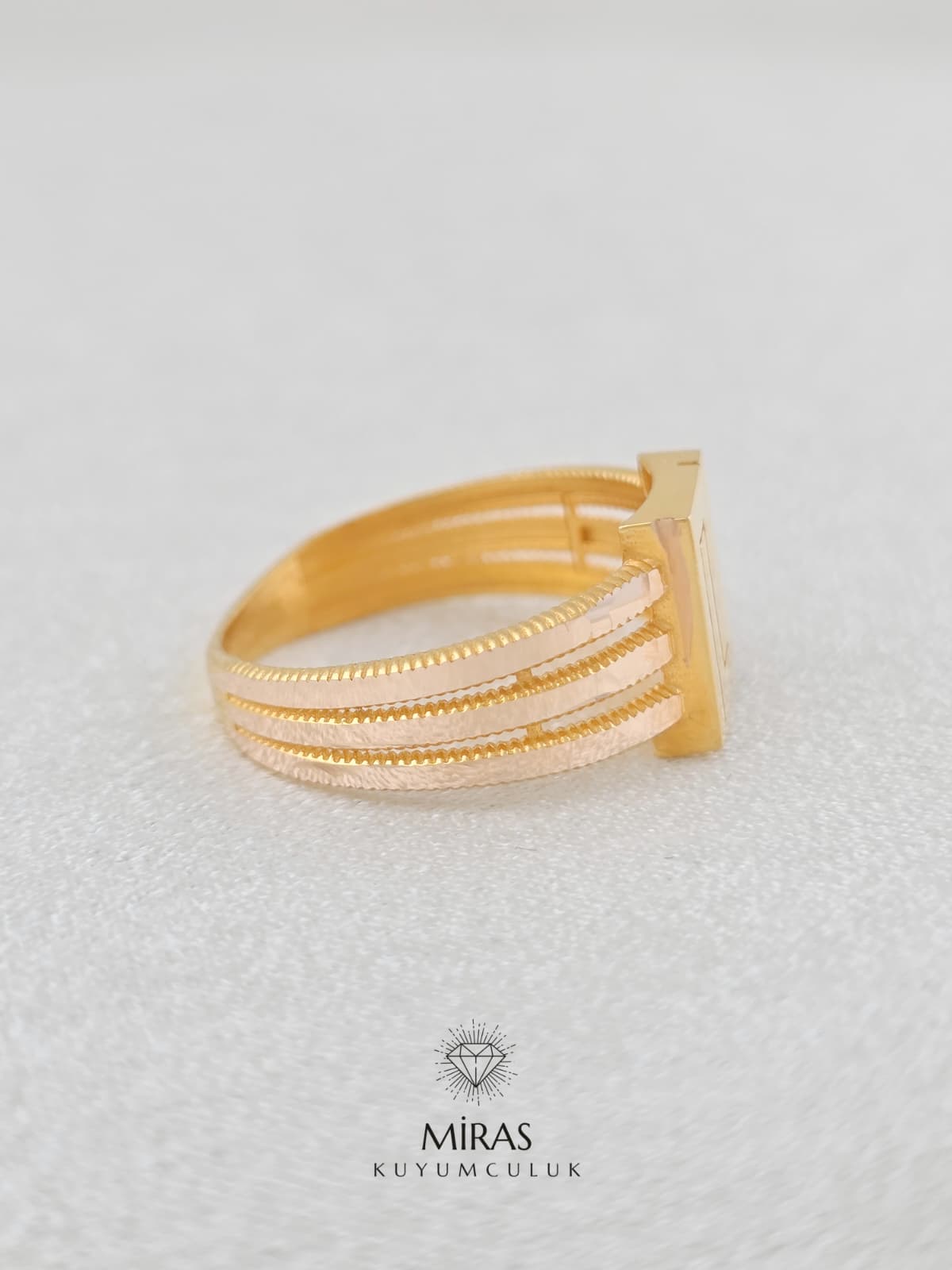 14 Ayar Altın - Taşsız Labirent Yüzük 14YZK963