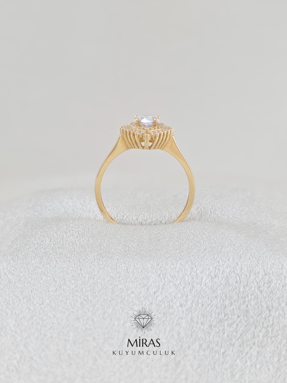 14 Ayar Altın - Damla Fantezi Yüzük 14YZK78