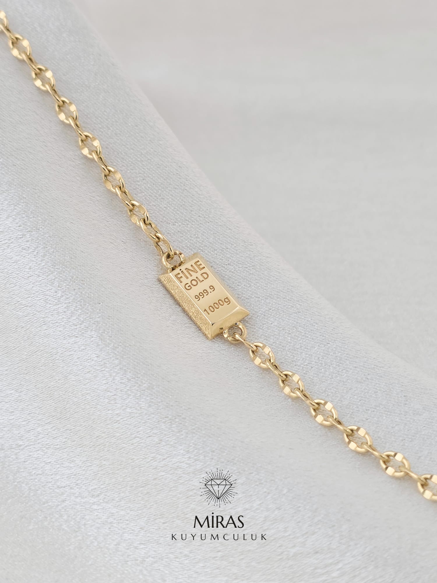 14 Ayar Altın - Taşsız Külçe Altın Bileklik 14BLK1034